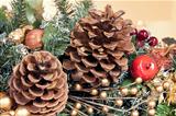 Christmas Garland Decoration with Pine Cones
