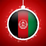 Merry Christmas Red Ball with Flag Afghanistan