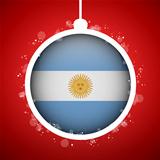 Merry Christmas Red Ball with Flag Argentina