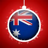 Merry Christmas Red Ball with Flag Australia