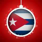 Merry Christmas Red Ball with Flag Cuba