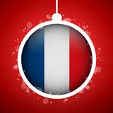 Merry Christmas Red Ball with Flag France