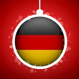 Merry Christmas Red Ball with Flag Germany