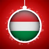 Merry Christmas Red Ball with Flag Hungary