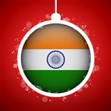 Merry Christmas Red Ball with Flag India