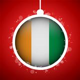 Merry Christmas Red Ball with Flag Ireland