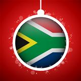 Merry Christmas Red Ball with Flag South Africa