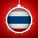 Merry Christmas Red Ball with Flag Thailand