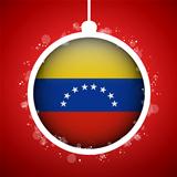 Merry Christmas Red Ball with Flag Venezuela