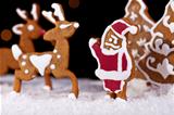 Christmas food setting - gingerbread santa with deers