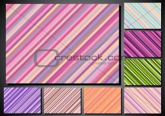 set of retro background with stripes