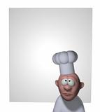 funny cook and blank board