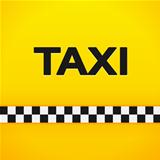 Taxi Word on Yellow Background