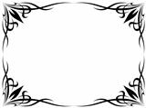 simple black tattoo ornamental decorative frame isolated