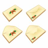 set of envelopes with Christmas seal