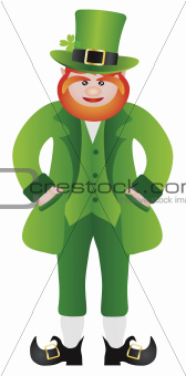 St Patricks Day Leprechaun Standing Illustration