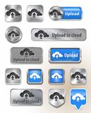 Collection of Upload to cloud metallic and glossy buttons