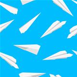 White  Paper planes, seamless wallpaper