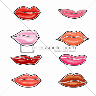 Lips icon set