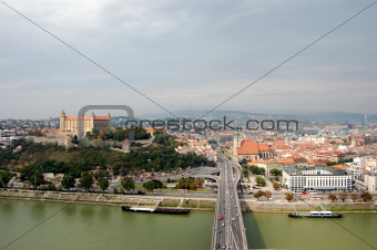 View of Bratislava from the river Danube