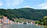 View of a German town from the Neckar river