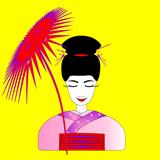 The geisha with an umbrella