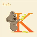 Animal alphabet with koala