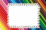 Color pencils forming a frame