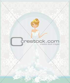 Beautiful bride in white dress card