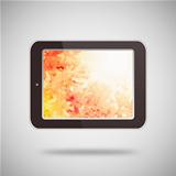 Tablet pc on gray background