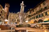 Piazza delle Erbe by Night in Verona Italy