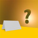 blank card and question mark
