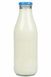 Milk in a bottle isolated on white