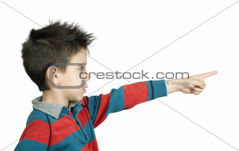 Little boy who points a finger
