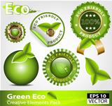 Green ecofriendly design elements