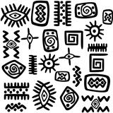 Background with African motifs over white background