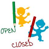 Open and closed announcement with children