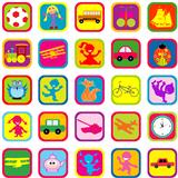 Seamless background with toys for kids