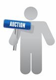 icon holding an auction sign