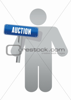 icon holding an auction sign