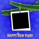 Happy New Year! greeting card with blank photo frame