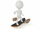 3d humanoid character drive on a skateboard