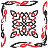 Celtic vector black and red ornament for design