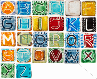 Handmade ceramic alphabet