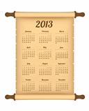 2013 calendar on parchment roll