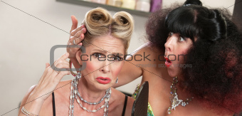 Lady Weeping About Hairdo