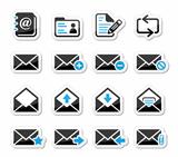 Email mailbox vector icons set as labels