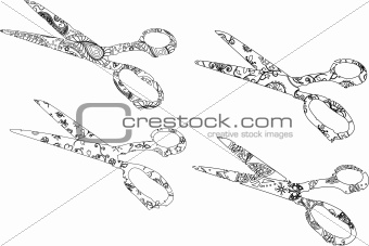 Scissors set vector illustration