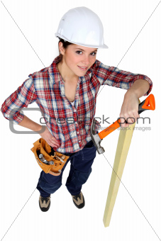 Female carpenter.