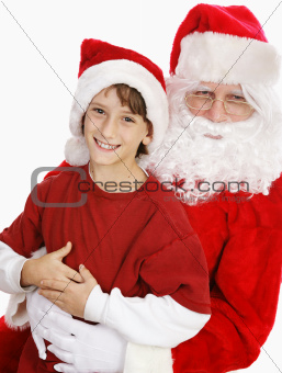 Adorable Little Boy on Santas Lap